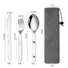 Vajilla de camping de acero inoxidable 430 de Amazon, cuchillo, tenedor y cuchara 3 en 1, disponible para viajes, camping, vajilla portátil para exteriores.