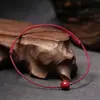 Pulseira Corda Vermelha de Cinábrio Ping An Ano da Vida do Casal Corda Ajustável Tecida à Mão da Sorte para Presentes de Namorada
