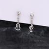 Aretes Artísticos Lindos de Guitarra Pequeña para Mujer Aretes Simples Creativos para Estudiante Mini Aretes de Nota Aretes Asimétricos para Mujer