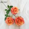 Simulação 3 rosas búlgaras casamento arranjo de flores de casamento decoração decoração suave flores artificiais atacado comércio exterior