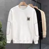 Sudadera Nueva de Cuello Redondo y Manga Larga para Hombre Otoño e Invierno, Terciopelo Engrosado y Cálida, Ropa Exterior Versátil para Primavera y Otoño, Tops Atractivos para Hombre