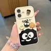 Funda para iPhone 17 Pro Max de Pareja Rosa y Negra con Tema de Bola de Carbón para Niñas, Funda de Muñeca de Alto Valor para iPhone 17/16/15