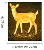 Família de Veados 1,3m Veado de Pescoço Torto Forma de Animal Lâmpada de Paisagem Veado Luminoso de Fibra de Vidro Artesanato de Resina