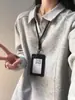 Camisa polo cinza, estilo americano, corte regular, coleção de outono masculina, peso pesado, camiseta de manga longa com gola alta, uma camada interna ou base estilosa