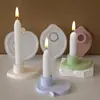 Base de Vela Aromática de Frutas Amapola Limón Manzana Molde de Silicona DIY Portavelas de Cemento Yeso Molde de Resina