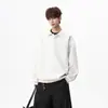 Moletom com Gola Polo Cor Sólida Pesado Americano Masculino Outono Novo Solto Estilo College Marca Tendência Versátil Casual Top