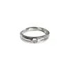 Anillo Versátil de Personalidad Plateado Galvanizado de Plata S999 de Alta Calidad para Mujer, Joyería de Anillo de Corona con Diamante de Seis Garras de Lujo Ligero