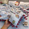 Nuevo Juego de Ropa de Cama Cómodo de Algodón Acolchado con Bordado, con Funda de Edredón, Sábana Plana y Sábana Ajustable - Juego de Cuatro Piezas