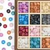 Cuentas de Resina con Purpurina de Cielo Estrellado Cuentas de Agujero Grande Cuentas de Rueda de Ábaco Cuentas para Hilo Cadena de Teléfono DIY Accesorios para Tejer Ropa Bolsas
