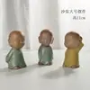 Mascota de té creativa pequeño monje Shama figura de palo brasilero cerámica decoración maceta micro paisajismo decoraciones de animales pequeños