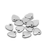 Pingente Pequeno em Aço Inoxidável em Forma de Coração Peça da Cauda do Coração Galvanizada a Vácuo Acessórios para Colar Pulseira DIY Joias Atacado Transfronteiriço