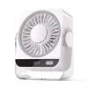 Ventilador de enfriamiento con bolsa de hielo de escritorio portátil, ventilador de circulación recargable de bajo ruido, mini ventilador de escritorio de flujo de aire de gran angular para uso en casa, oficina o exterior