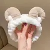 Faixa de Cabelo Plush Fofa para Spa Facial Laço Macio Orelhas de Animal Faixa para Lavar o Rosto Maquiagem