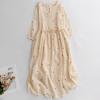 Vestido Externo Único Foto Real Bordado Indústria Pesada Novo Estilo Pausa para o Chá Râmie Vintage Artístico Casual Cintura Marcada Visual Slim Saia