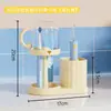 Portavasos para Cepillo de Dientes Tres en Uno para Uso en Casa y Dormitorio, Altura Ajustable, Drenaje de Agua, Resistente al Moho, Multifuncional, Lindo Estante de Almacenamiento para Vaso de Cepillo de Dientes