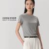 Camiseta básica de seda morera Bohang para mujer, holgada, ajustada, con hombros descubiertos, cuello redondo, color liso.