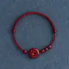Uma Pulseira de Corda Vermelha com Fivela de Segurança de Cinábrio para Toda a Vida para Homens e Mulheres em Seu Ano Zodiacal, Pulseira Trançada com Contas da Sorte para Proteger a Si Mesmos e Garantir a Segurança