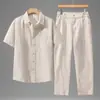 Traje de Lino Lyocell Verano Delgado Holgado Casual