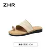 Chanclas Planas de Tejido Retro Zhr 2026 Nuevo Estilo de Verano Suela Suave Cómodas y de Moda Zapatos para Mujer de Vacaciones en la Playa