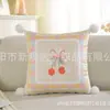Funda de Almohada Estilo Nuevo Terciopelo Espeso Estampado Verano Cereza Funda de Almohada para Sofá Cojín Cabecero Lazo Venta al por Mayor