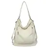 Nova Bolsa Feminina de Lona Simples Versátil Bolsa de Ombro Única Bolsa Transversal para Alunos Aula Mochila de Grande Capacidade para Passeio