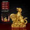 Cão de Cobre Lingote de Dinheiro Cão Zodíaco Cão Ornamento de Besta Auspiciosa Item de Exibição de Mesa para Sala de Estar Interna Escritório
