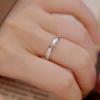 Anillo de plata S925 con diseño de estrella dulce y fresco de Corea bajo el árbol Banyan, para mujer, con diseño de nicho, sensación avanzada, abierto, liso, de plata.