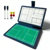 Tablero táctico plegable de bádminton de cuero, de doble cara, magnético, escribible, borrable, para entrenamiento y instrucción de partido