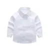Camisas Blancas para Niños, Camisas Blancas para Niños, Uniformes Escolares Blancos, Ropa de Presentación, Camisas Blancas para Niños Tallas Mediana y Grande, Mangas Largas para Primavera y Otoño