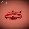 Pulsera Roja de Ágata Roja Año del Pájaro Cuerda Roja Pulsera de Pareja Tejida a Mano Cuerda Roja de Mano DIY Muñeca Cuerda Roja Joyería Explosiva