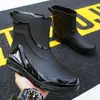 Botas de chuva masculinas moda com cadarço cano baixo botas de chuva externas quentes botas de chuva impermeáveis para trabalho cozinha antiderrapante pesca sapatos de borracha masculinos