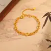 Pulsera de Monedas de Cobre para Mujer, Nuevo Diseño Hueco Estilo Chino, Elegante de Nicho, Joyería Versátil y de Alta Gama, Regalo para Novia