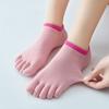 Calcetines de cinco dedos para mujer de tubo corto nuevos fabricantes comercio exterior mayoreo algodón rayas lindos dulces absorción de humedad calcetines para dedos