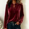 2026 Nuevo Top Casual de Manga Larga para Mujer con Cuello Alto y Media Manga de Terciopelo Dorado Otoñal Transfronterizo Europeo y Americano Amazon