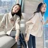 Novo outono e inverno 2023 moda coreana solto Coringa casaco curto de lã casaco de lã feminino plus size sobretudo