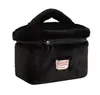 Bolsa Satchel de Pelúcia Casual para Cosméticos, Bolsa Grande de Cor Pura para Produtos de Skincare e Cosméticos, Bolsa Satchel de Viagem com Aparência Sofisticada para Artigos de Higiene Pessoal