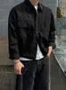 Chamarra tipo camisa de trabajo elegante MYQ para hombre, camisa casual holgada de manga larga para otoño, atuendo de commute estilo coreano