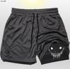 Shorts de fitness de doble capa Ghostface entrenamiento de culturismo deportes para hombre dos en dos estampado de animación 2D playa al aire libre secado rápido