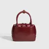 Bolsa Boston Simples Elegante Feminina Almofada Pequena Quadrada Estilo Coreano Retrô Bolsa de Boliche Moderna Bolsa de Ombro Transversal