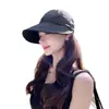 2025 Chapéu de Sol Anti-UV Estilo Zhao Rusi para Mulheres Primavera e Verão Chapéu de Sol Anti-Ultravioleta para Rosto Exposto Aba de Pato Chapéu de Pescador