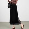 Saia Bodycon Sexy Veludo Preto para Mulheres Outono 2025 Nova Saia Lápis Slimming Casual para Primavera e Outono