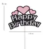 Decoración de Pastel de Cumpleaños Corona de Cumpleaños Marca Pastel de Cumpleaños Globo Feliz Tarjeta de Cumpleaños Pequeño Transparente ins Dulce