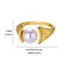 Diseño Coreano Anillo de Perla con Circonita Micropavimentada de Doble Capa Flor Elegante con Estilo Anillo Abierto de la Suerte Transfronterizo