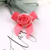 Horquilla de Corea del Sur hecha a mano, accesorios para el cabello, serie de encaje de flores grandes, lazo rosa