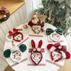 Diadema Navideña de Oso Lindo Tocado Lazo Rojo Atmósfera Femenina Vestido Festivo Foto Cos Accesorios para el Cabello