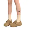 Zapatos cerrados para mujer estilo Birkenstock, con plataforma gruesa para aumentar la altura, colección otoño/invierno 2026, mocasines sin cordones, zapatos de algodón con forro polar para mujeres bajitas