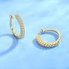 Pendientes de plata S925 con clip para oreja para mujer, estilo coreano, estilo fresco, a la moda, con microincrustaciones de circonita, joyería geométrica de nicho.