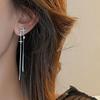 Brincos de Diamante Estrela Assimétricos com Franja de Estrela Linha de Orelha Feminino 2024 Novo Luxo Leve Design de Nicho Brincos