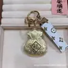 Llavero Diario Llave Dorada Bolsa de la Fortuna Oro Puro 999 Colgante Colgante para Bolso de Coche Apertura Colgante Regalo Venta al por Mayor