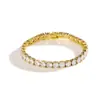 Popular Cadena de Tenis Hip-Hop Europea y Americana de 3-6 mm, Pulsera de Circonita con Diamantes Completos de Lujo, Accesorio de Moda Transfronterizo Unisex